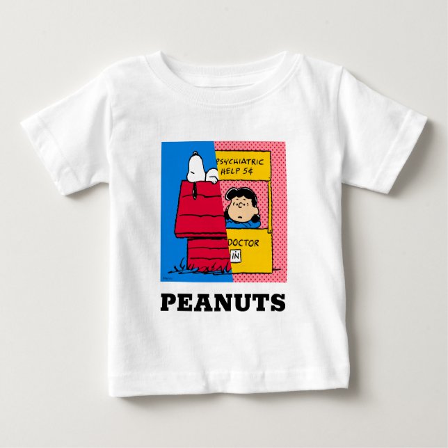 Camiseta Para Bebê Amendoins | Snoopy & Lucy Half & Half (Frente)