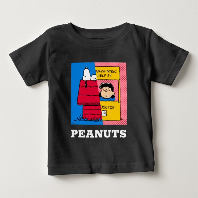 Camiseta Para Bebê Amendoins | Snoopy & Lucy Half & Half (Frente)