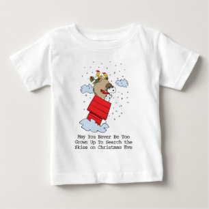 Camiseta Para Bebê Amendoins   Snoopy, o Ace Voador no Natal
