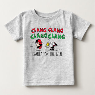 Camiseta Para Bebê Amendoins Snoopy Santa Claus & Lucy