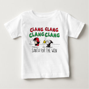 Camiseta Para Bebê Amendoins Snoopy Santa Claus & Lucy