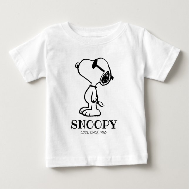 Camiseta Para Bebê Amendoins | Snoopy Sunglass Ponder (Frente)
