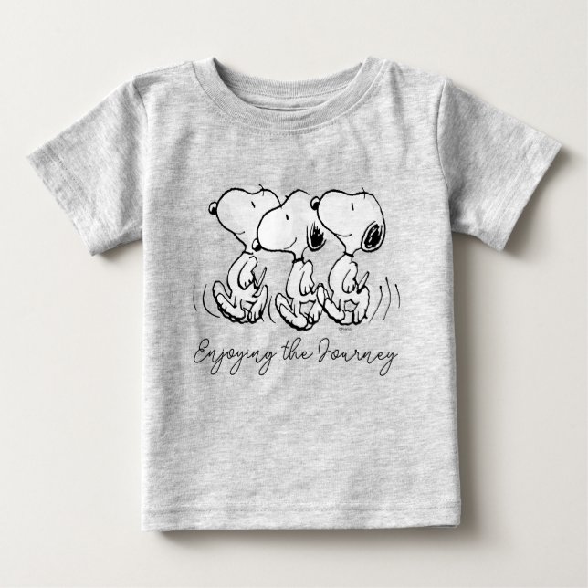 Camiseta Para Bebê Amendoins | Snoopy Walking Alto (Frente)