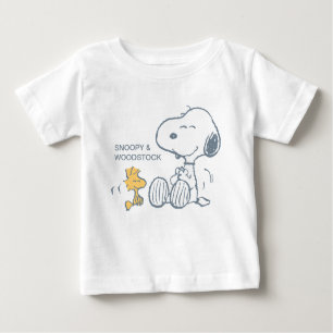 Camiseta Para Bebê Amendoins Snoopy & Woodstock Happy