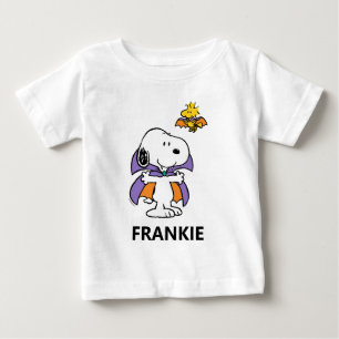 Camiseta Para Bebê Amendoins Snoopy Woodstock Vampiro Halloween