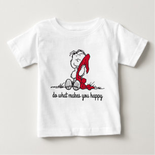 Camiseta Para Bebê Amendoins   Sorriso Linus