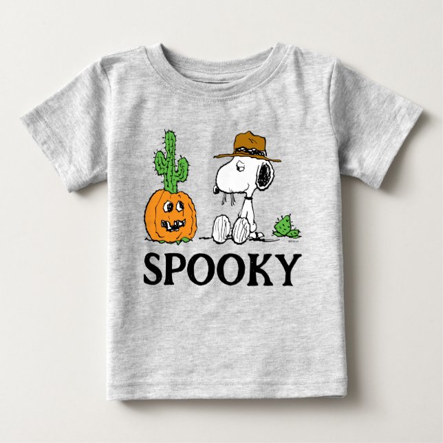 Camiseta Para Bebê Amendoins | Spike's Desert Halloween (Frente)