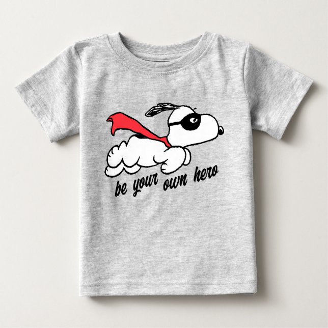 Camiseta Para Bebê Amendoins | Super-Herói do Snoopy (Frente)