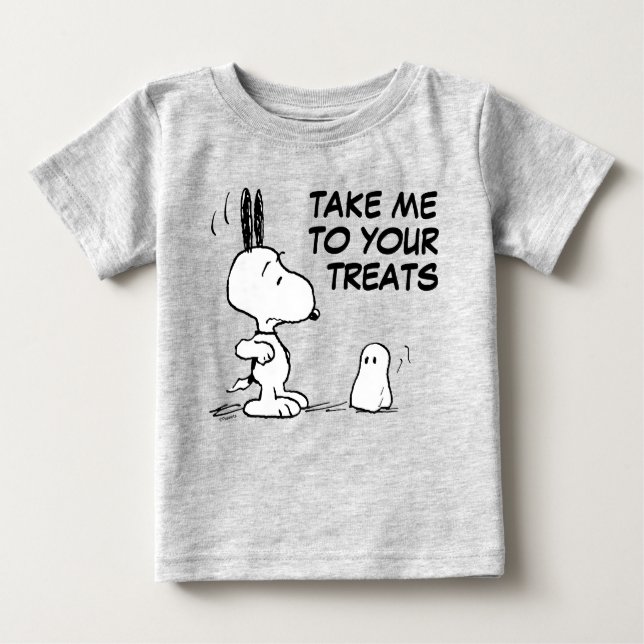 Camiseta Para Bebê Amendoins | Woodstock Scare Snoopy (Frente)