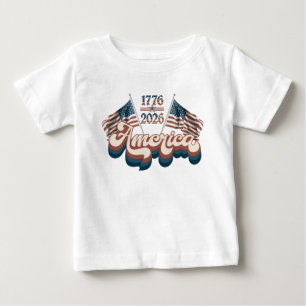 Camiseta Para Bebê América 1776–2026, Patriótico, EUA 250 Anos