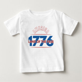 CAMISETA PARA BEBÊ AMÉRICA 1776 TERRA DA LIBERDADE  