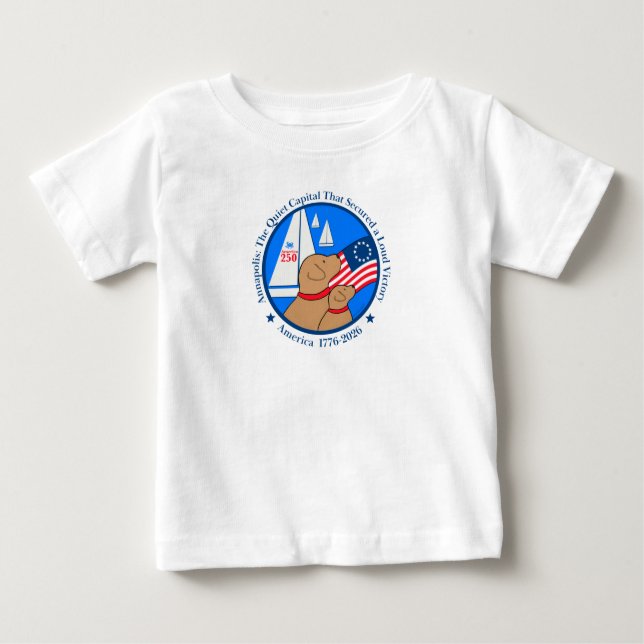 Camiseta Para Bebê America 250 Annapolis Edition Baby Short Sleeve (Frente)