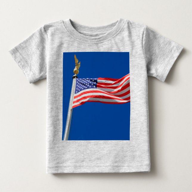 Camiseta Para Bebê América deus abençoe, Bandeira Americana, Apoio Pa (Frente)