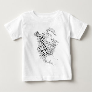 Camiseta Para Bebê America do Norte em Tagxedo