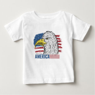 Camiseta Para Bebê America Eagle This EUA Flag