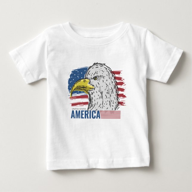 Camiseta Para Bebê America Eagle This EUA Flag (Frente)