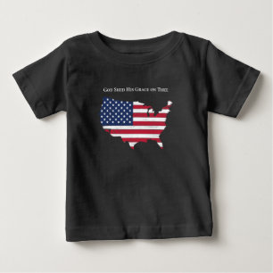 Camiseta Para Bebê América, o lindo Deus enfeitiçou Sua Graça em T