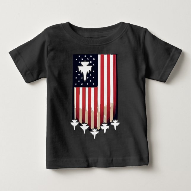 Camiseta Para Bebê American Flag 4th of July-65079 (Frente)