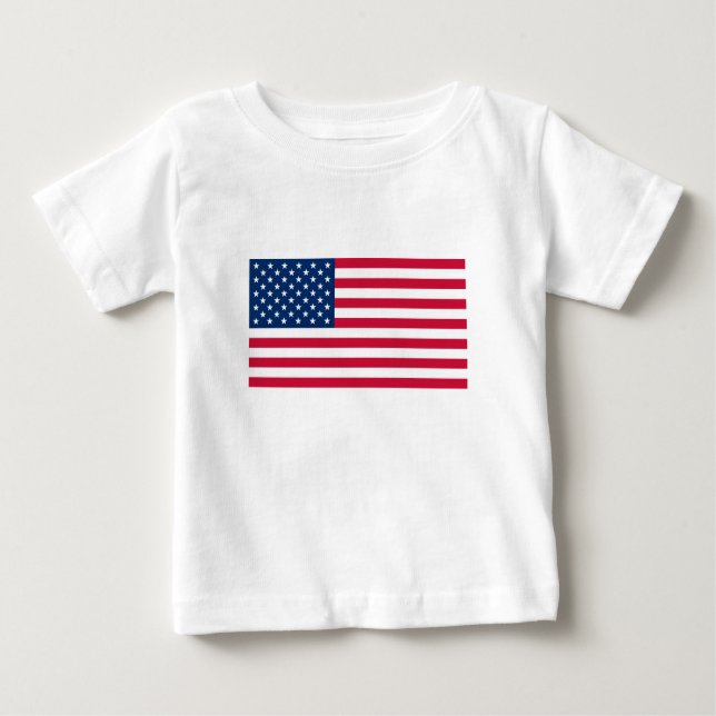 Camiseta Para Bebê American Flag Baby T Shirt USA (Frente)