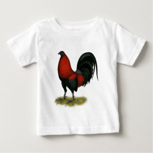 Camiseta Para Bebê American Game BB Black Red Rooster