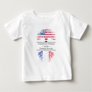 Camiseta Para Bebê Americano crescido com o presente francês do
