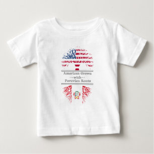 Camiseta Para Bebê Americano crescido com o presente peruano do