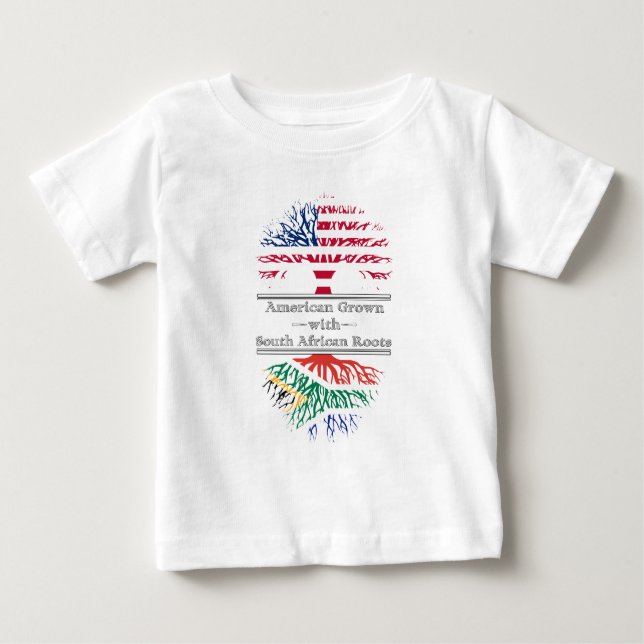 Camiseta Para Bebê Americano crescido com sul - raizes africanas (Frente)