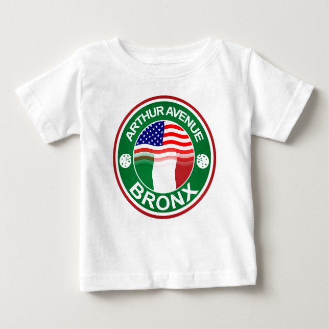 Camiseta Para Bebê Americano italiano da avenida Bronx de Arthur (Frente)
