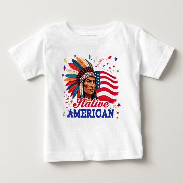 Camiseta Para Bebê Americano nativo (Frente)