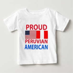 Camiseta Para Bebê Americano peruano orgulhoso