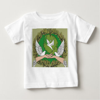 Camiseta Para Bebê "Amicability Embrace: Pombo-pombo