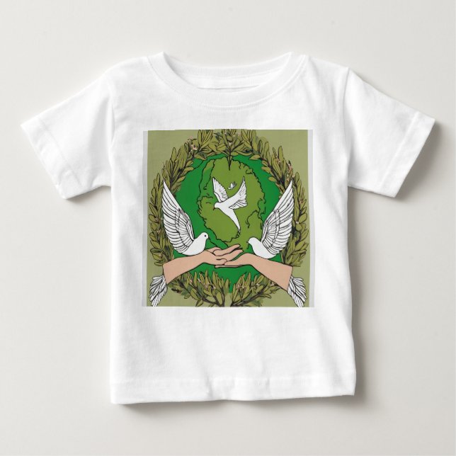Camiseta Para Bebê "Amicability Embrace: Pombo-pombo (Frente)