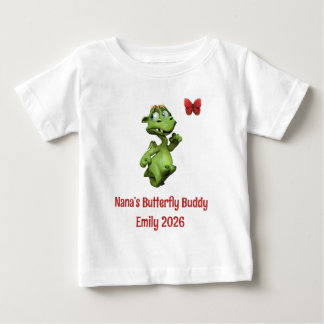 Camiseta Para Bebê Amiga Borboleta da Nana Nome da Menina Personaliza