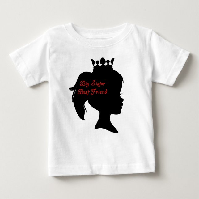 Camiseta Para Bebê Amiga Melhor Irmã Mais Velha Princesa (Frente)