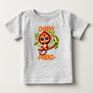Camiseta Para Bebê Amigo Cheeky trocadilho Macaco-Bebê Bonito em um d