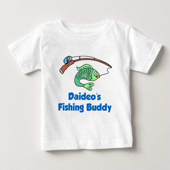 Camiseta Para Bebê Amigo de Pesca de Daideo (Frente)