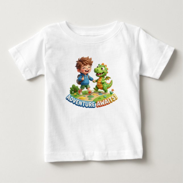CAMISETA PARA BEBÊ AMIGO DINO (Frente)