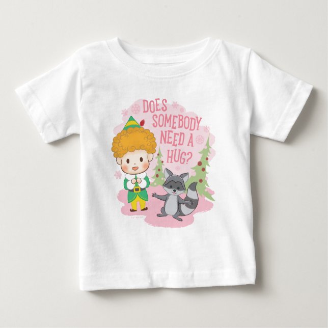 Camiseta Para Bebê Amigo, o Elf, alguém precisa de um abraço? (Frente)