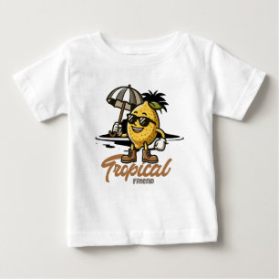 Camiseta Para Bebê Amigo Tropical - Mascote Cítrico