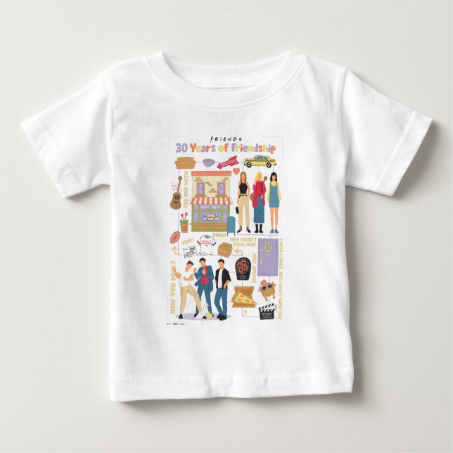 Camiseta Para Bebê AMIGOS™ | 30 anos de amizade (Frente)