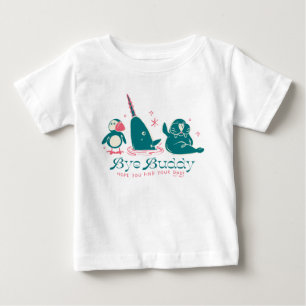 Camiseta Para Bebê Amigos Animais - Tchau Buddy, Espero Que Encontre