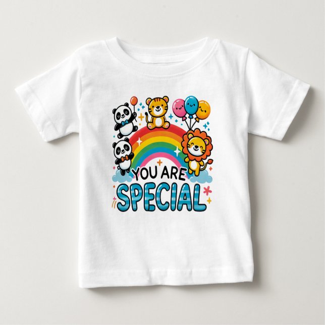 Camiseta Para Bebê "Amigos Arco-Íris: Você É Especial" (Frente)