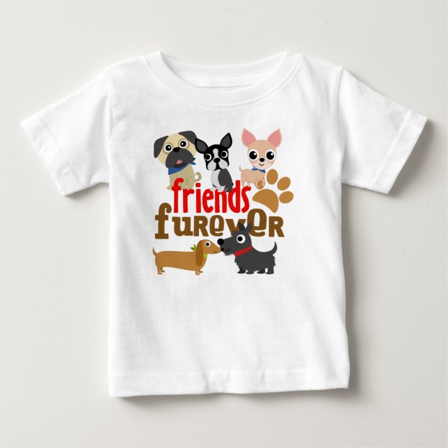 Camiseta Para Bebê Amigos Cães Futuros Cachorros (Frente)