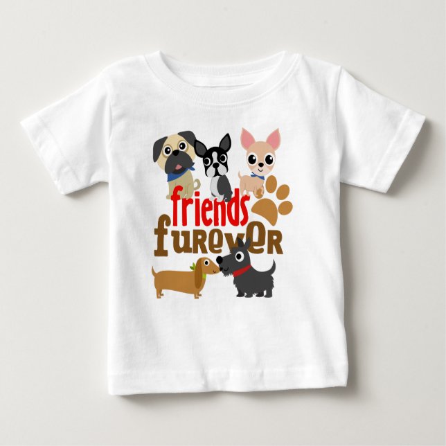 Camiseta Para Bebê Amigos Cães Futuros Cachorros (Frente)