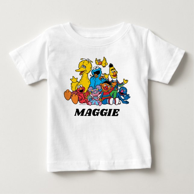 Camiseta Para Bebê Amigos da Doce Rua Sésamo (Frente)