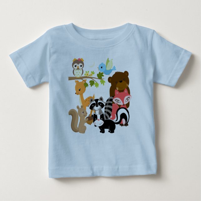 Camiseta Para Bebê Amigos da floresta (Frente)