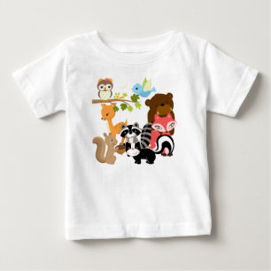 Camiseta Para Bebê Amigos da floresta