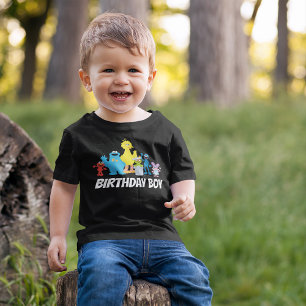 Camiseta Para Bebê Amigos da Rua Sésamo   Menino do Aniversário - Nom