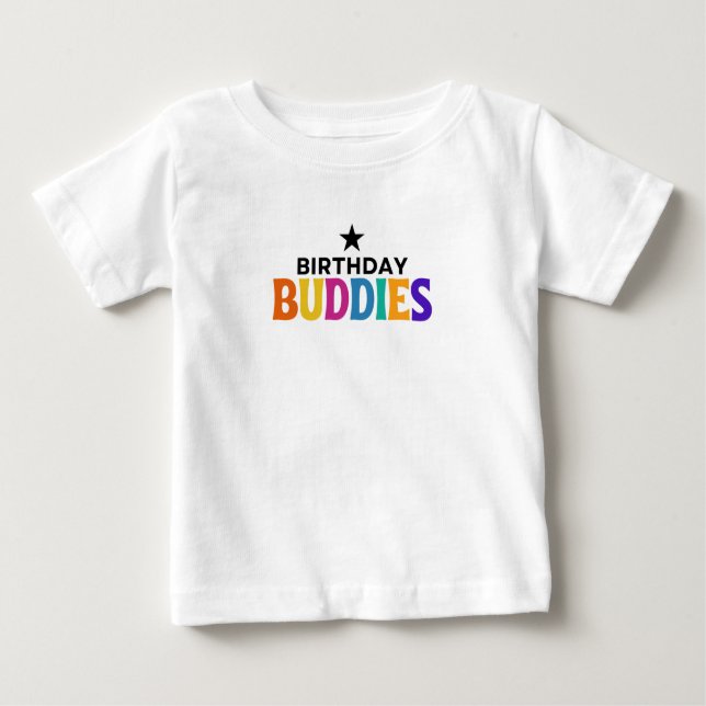Camiseta Para Bebê Amigos de aniversário (Frente)