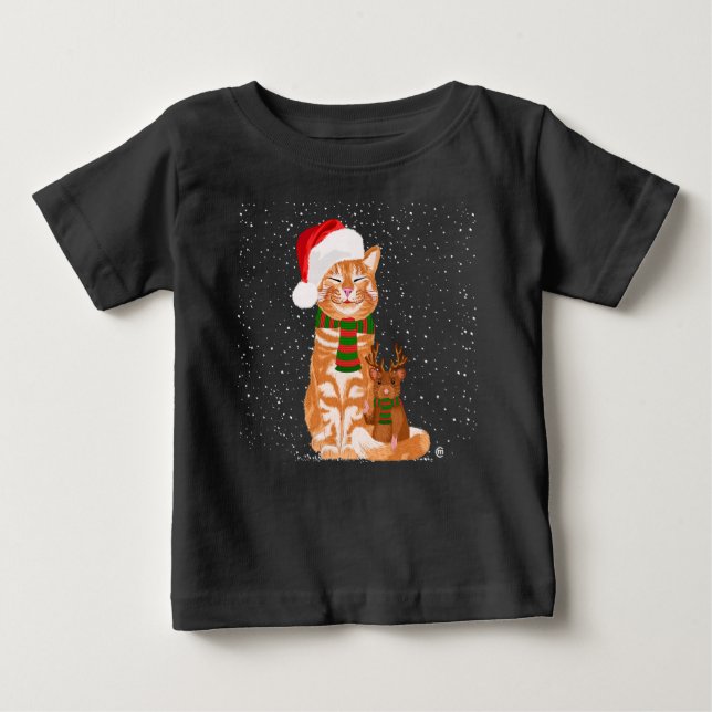 Camiseta Para Bebê Amigos de Natal (Frente)
